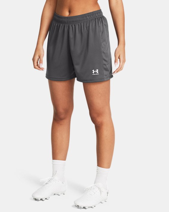 Women's UA Challenger Knit Shorts, Gray, pdpMainDesktop image number 0